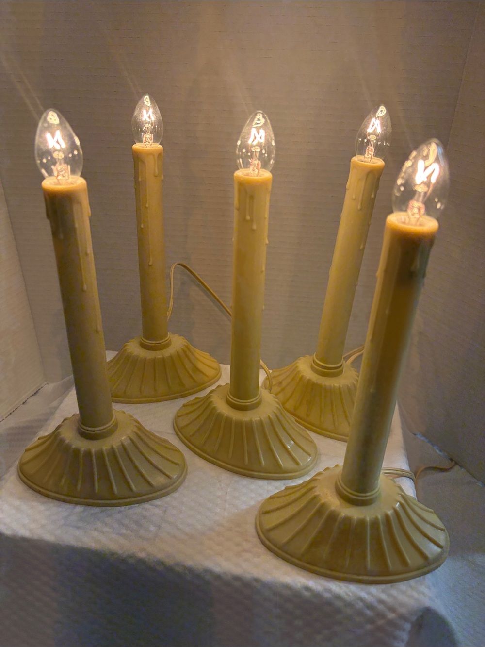Vintage Electric Window Christmas Candles - Set of 5 (Working!) - Picture 9 of 13